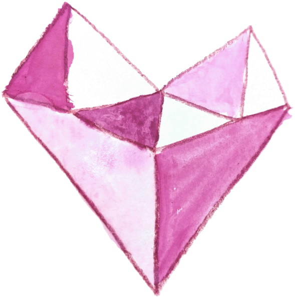 Geometric Heart Watercolor Painting - Watercolor Painting (600x606), Png Download