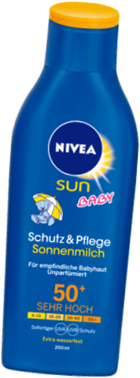 Nivea Sunscreen Lotion For Babies - Sunscreen (221x550), Png Download