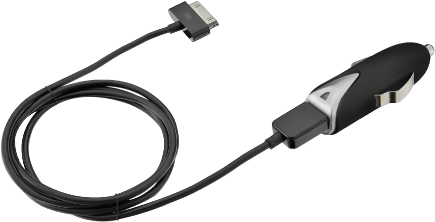 Iphone & Ipod Car Charger - Usb Cable (1000x587), Png Download