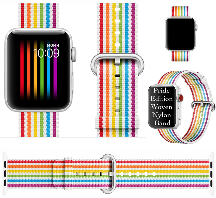Woven Nylon Wrist Sport Rainbow Band Strap For Apple - Apple Watch Pride Band (908x908), Png Download