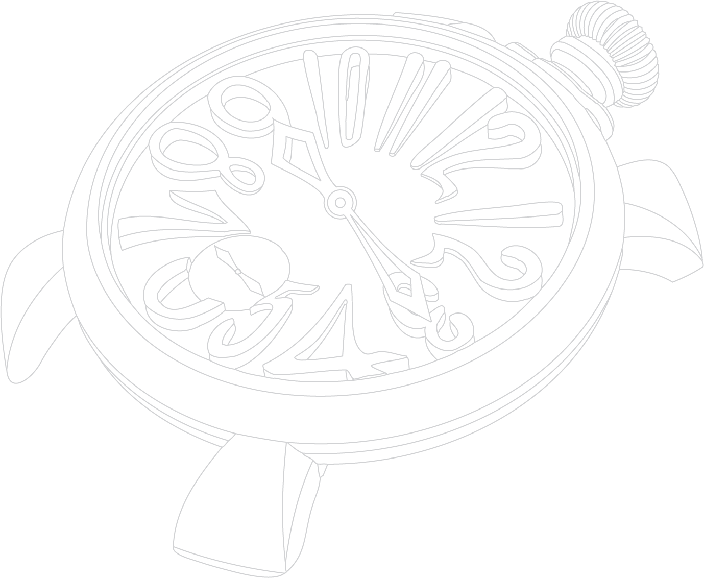 Immagine Decorativa Orologio Newsletter - Sketch (1379x1132), Png Download
