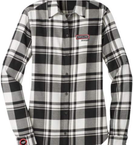 Flannel Clipart Transparent - Womens Black Plaid Flannel Shirt (640x480), Png Download
