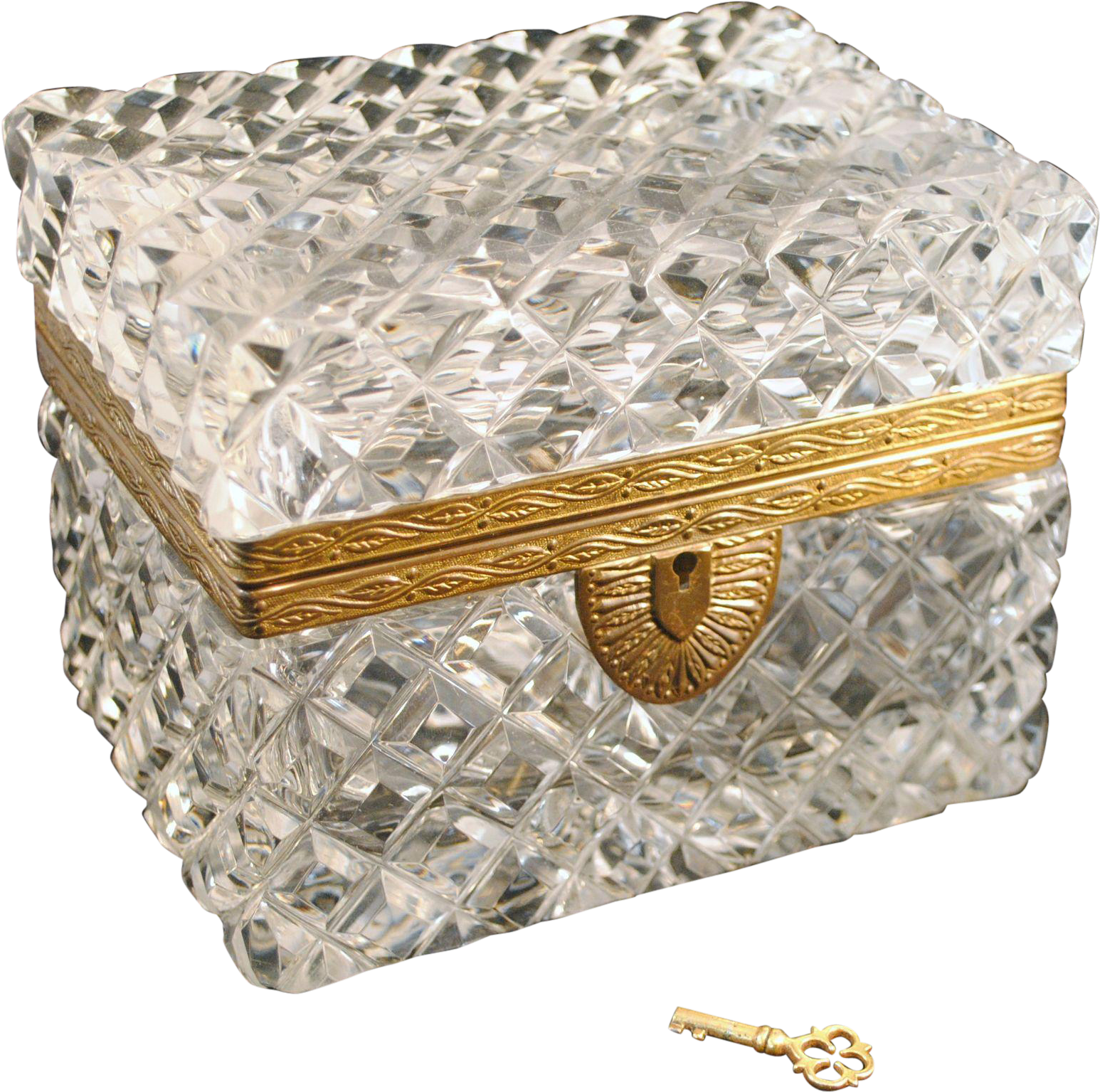 French Style Bronze Mounted Cut Glass Crystal Hinged - Box (1545x1545), Png Download