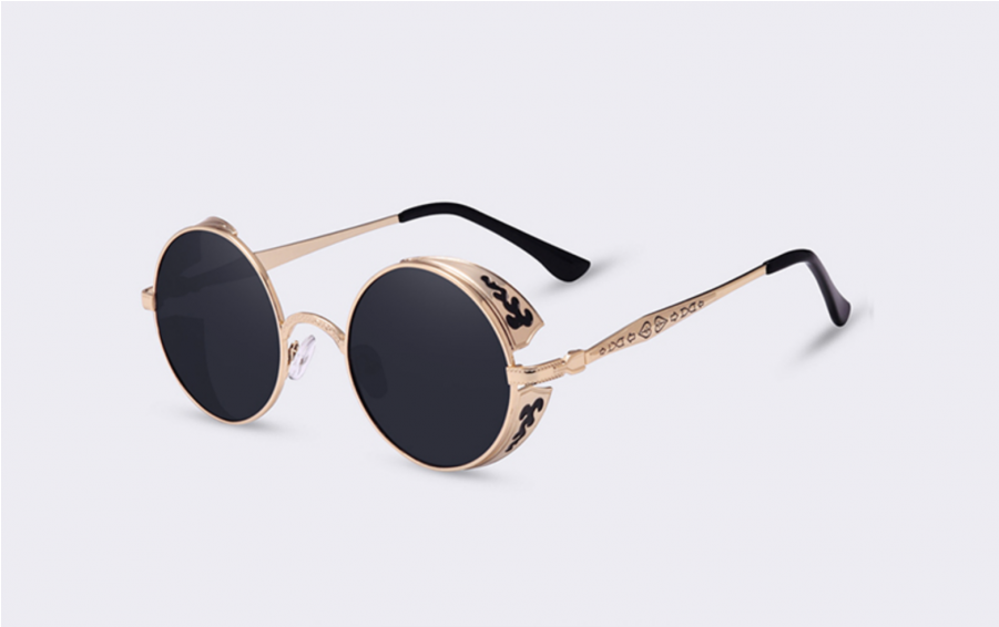 Steampunk Vintage Sunglass - Circle (900x1115), Png Download