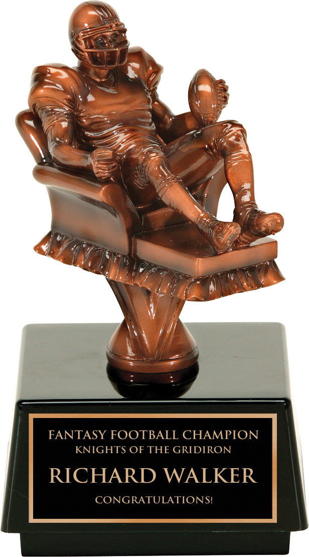 Fantasy Sports Trophy - Fantasy Football Coach Trophy (616x1110), Png Download