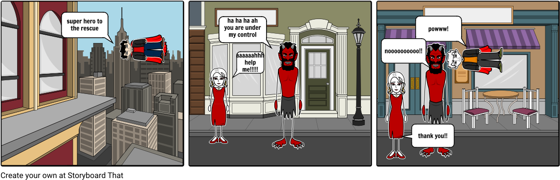 Super Hero To The Rescue﻿ Ha Ha Ha Ah You Are Unde - Storyboard (1164x385), Png Download