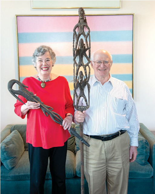 Ray Ann Kremer And George Shapiro Hold Primitive Wood - Senior Citizen (1024x640), Png Download