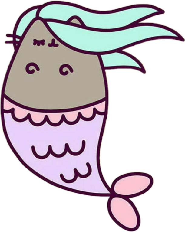 Pusheen Pusheencat Cat Kitty Animal Adorable Mermaid - Pusheen Mermaid (611x767), Png Download