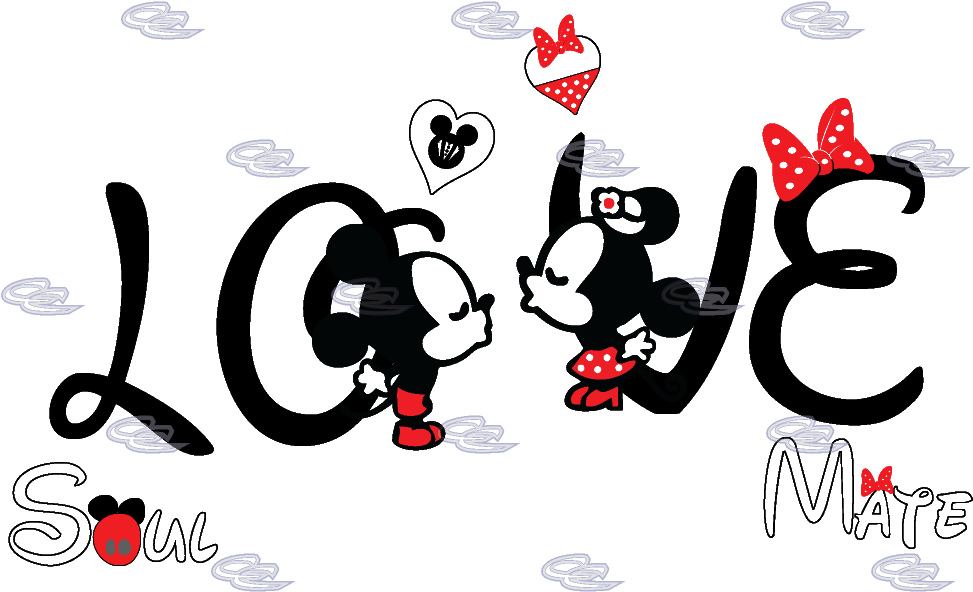 Disney Love Soulmate Matching Couple Shirts With Mickey - Couple Shirt Design Png (1013x697), Png Download