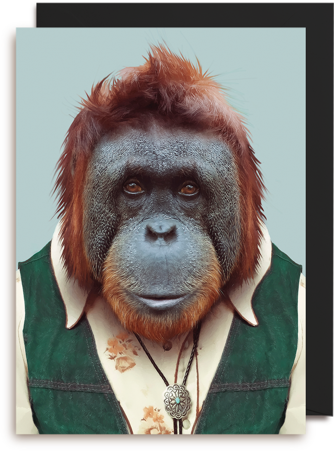 Bornean Orangutan Greeting Card - Iphone Wallpaper Orangutan (1400x1500), Png Download