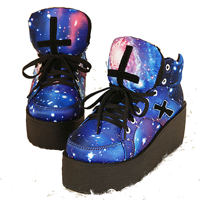 • Cute Fashion Japan Japanese Kawaii Galaxy Tokyo Print - Sandal (642x642), Png Download