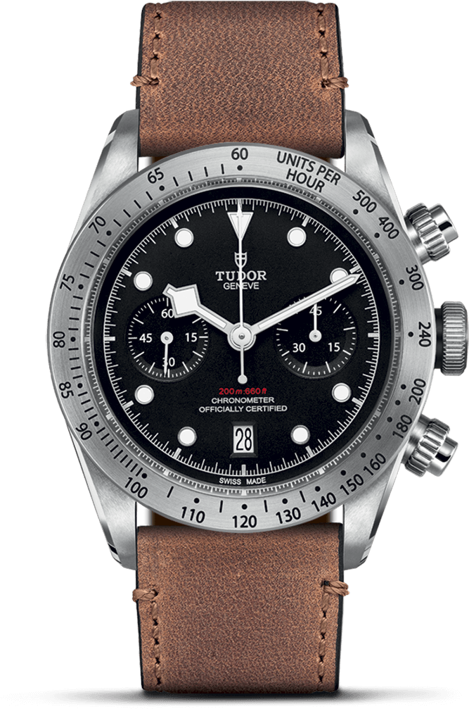 Manufacture Calibre Mt5813 41 Mm Steel Case Aged Leather - Tudor Black Bay Chrono (900x1200), Png Download