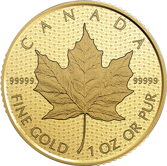 Iconic Maple Leaf - Maple Leaf 2017 Gold (570x570), Png Download