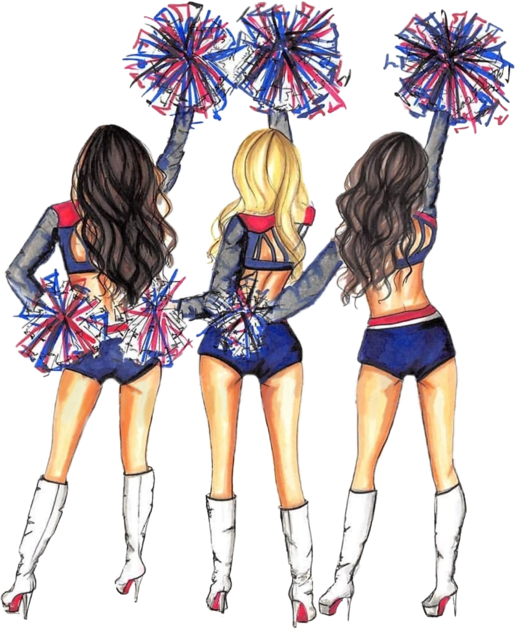 Cheerleaders Sticker (1024x1249), Png Download
