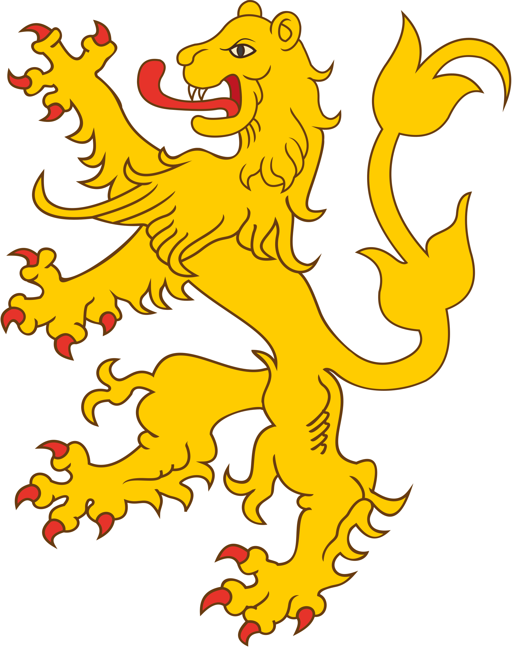 Open - Lion Heraldry (2000x2530), Png Download