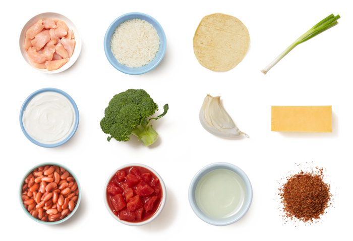 Mexican Chicken & Rice Casserole With Broccoli & Tortilla - Broccoli (700x477), Png Download