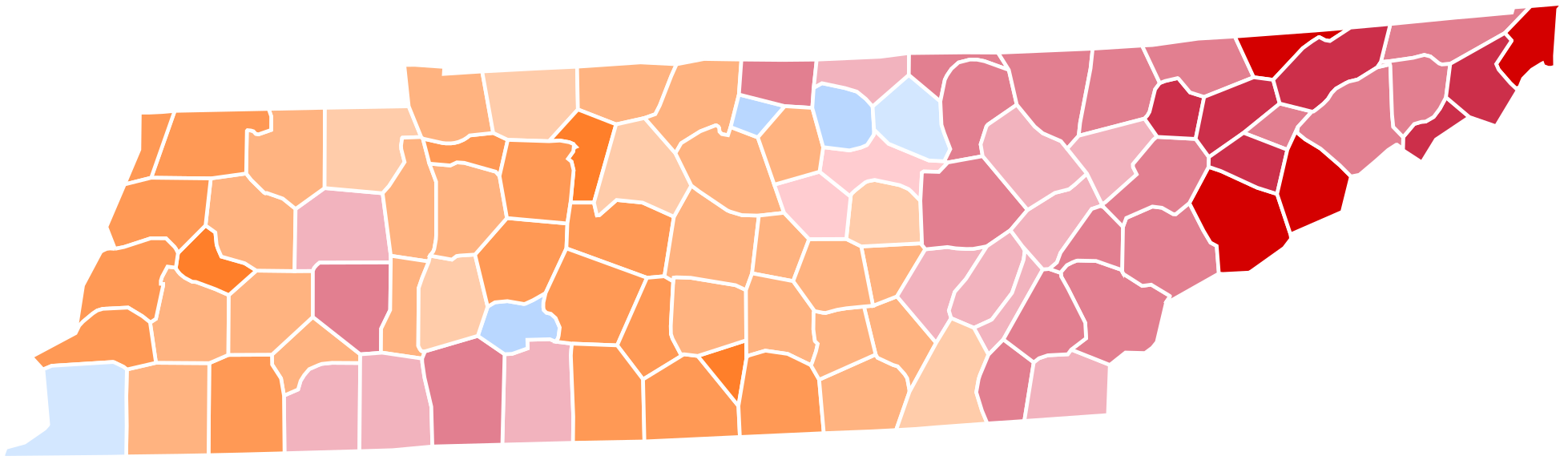 File Presidential Election Results Svg Wikimedia Open - Tennessee Election Results By County (2000x584), Png Download