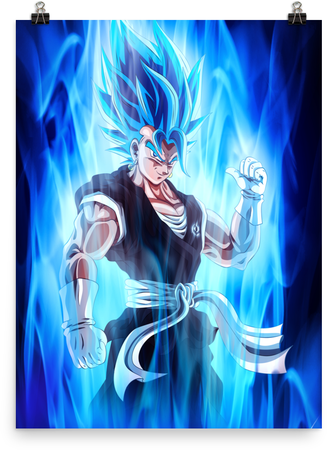 Blue Vegeto Poster - Green Vegito Super Saiyan (1000x1000), Png Download