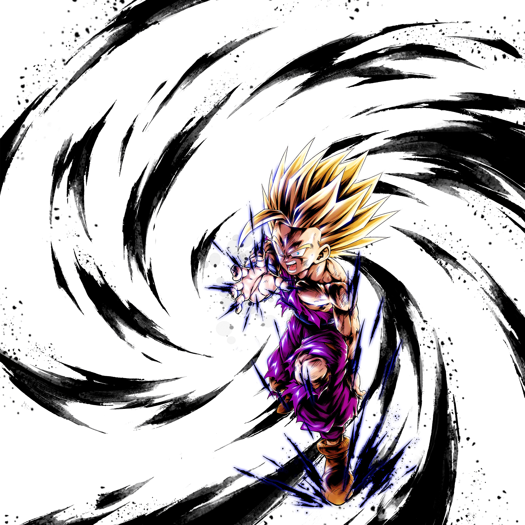 Sp Super Saiyan 2 Youth Gohan - Dragon Ball Legends Gohan Ssj2 Father Son Kamehameha (2048x2048), Png Download