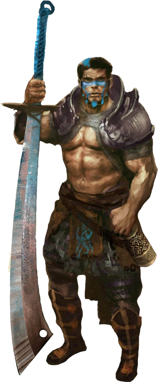 Matty Rey, Half-orc Cleric Of Cayden Cailean - Falchion Pathfinder (736x1410), Png Download