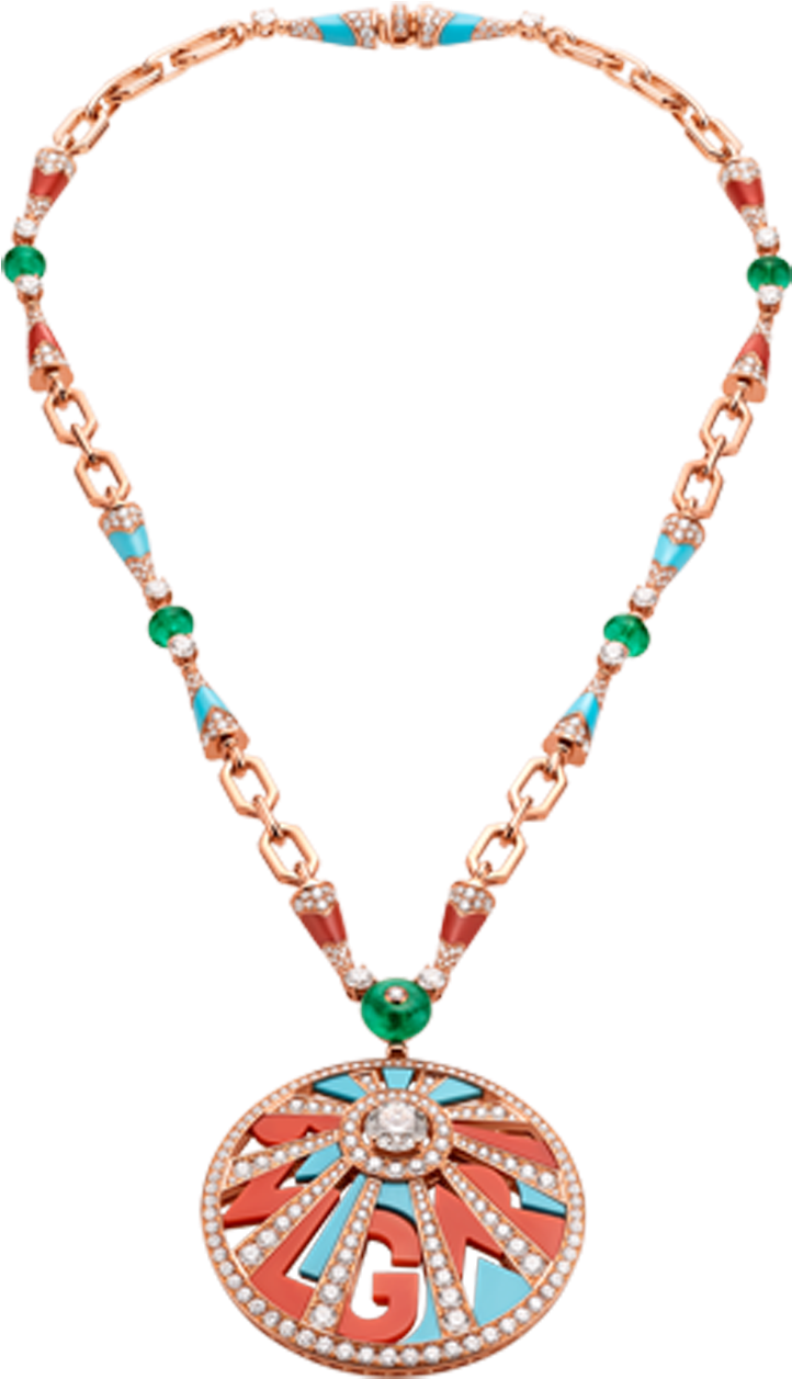 Roaring 80's Necklace Necklace Rose Gold Pink - Necklace (1800x1405), Png Download