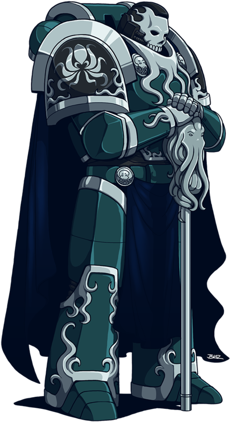 Denizen Of The Deep Chaplain By Blazbaros Warhammer - Cthulhu Space Marines (774x1032), Png Download