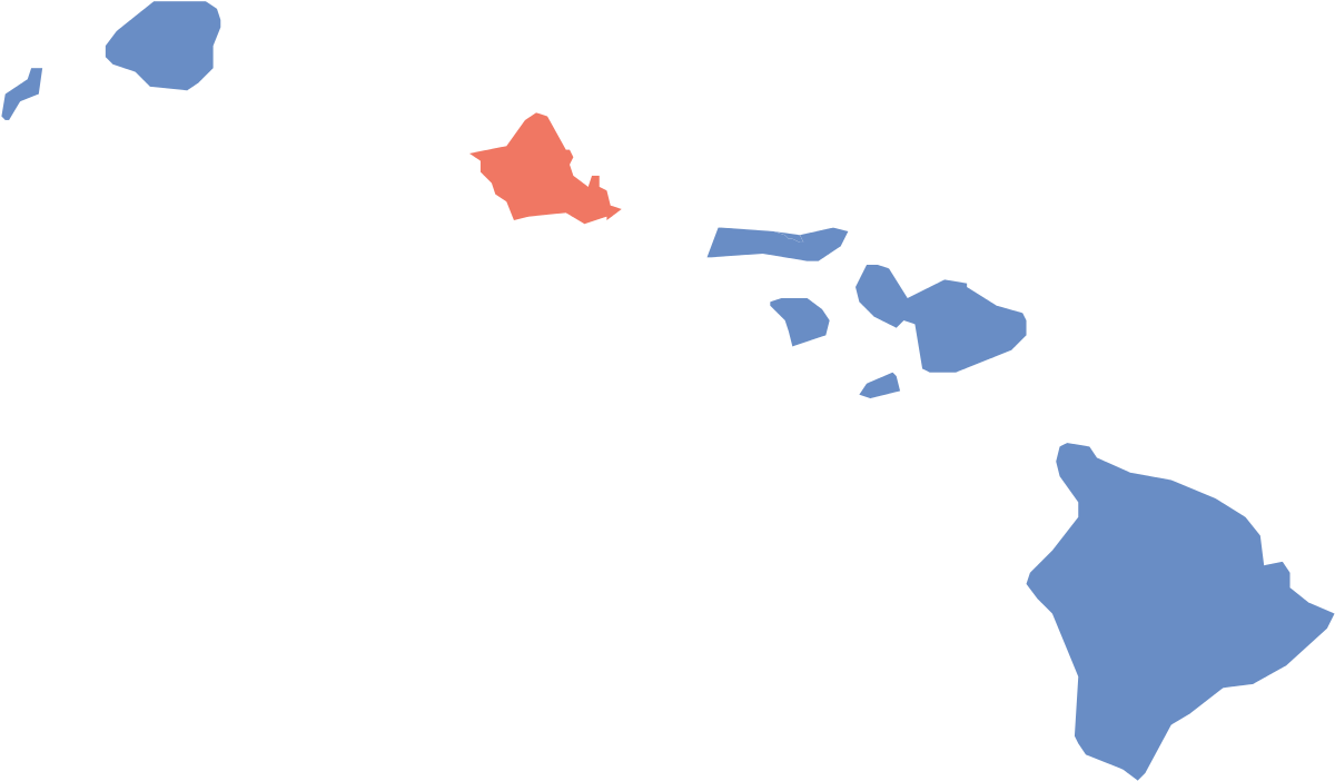 Hawaii Gubernatorial Election Map - Hawaii Election Map 2016 (1280x747), Png Download