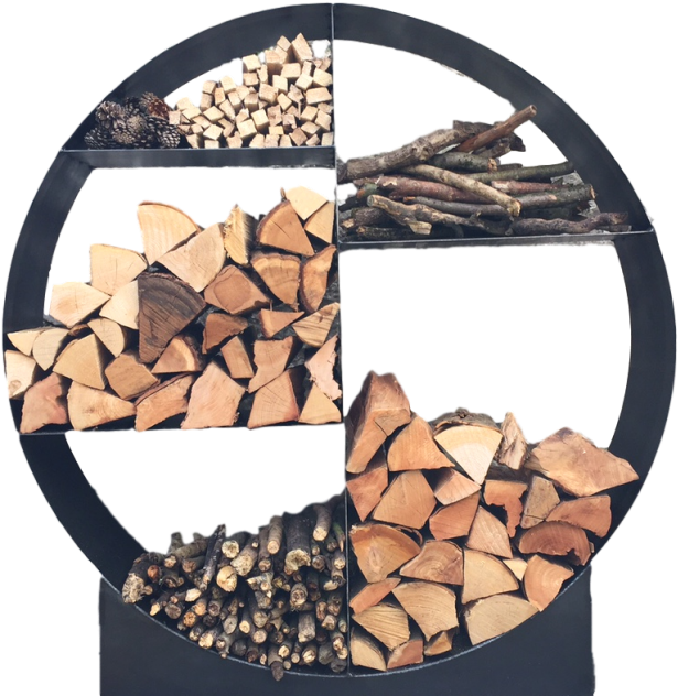 Steel Large Round Log Store Log Holder, Wood Store, - Outdoor Circular Log Store (740x662), Png Download