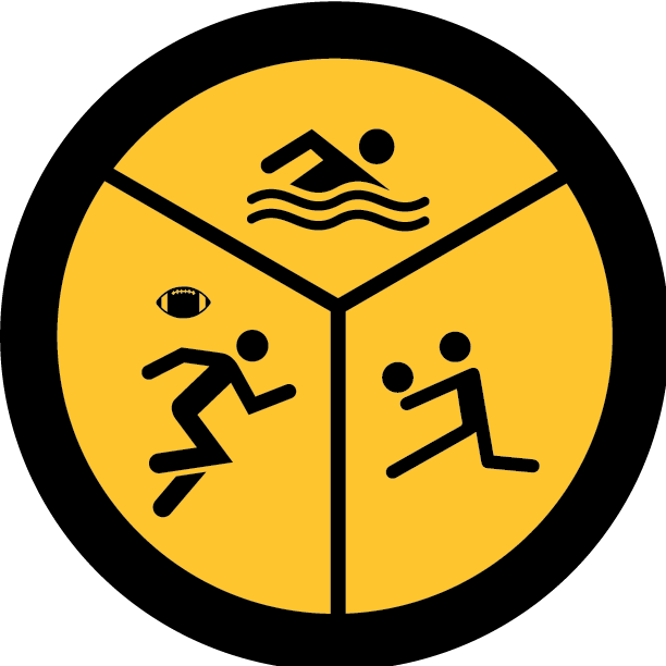 Swimming, Volleyball, Football - Ironman Triathlon (612x612), Png Download