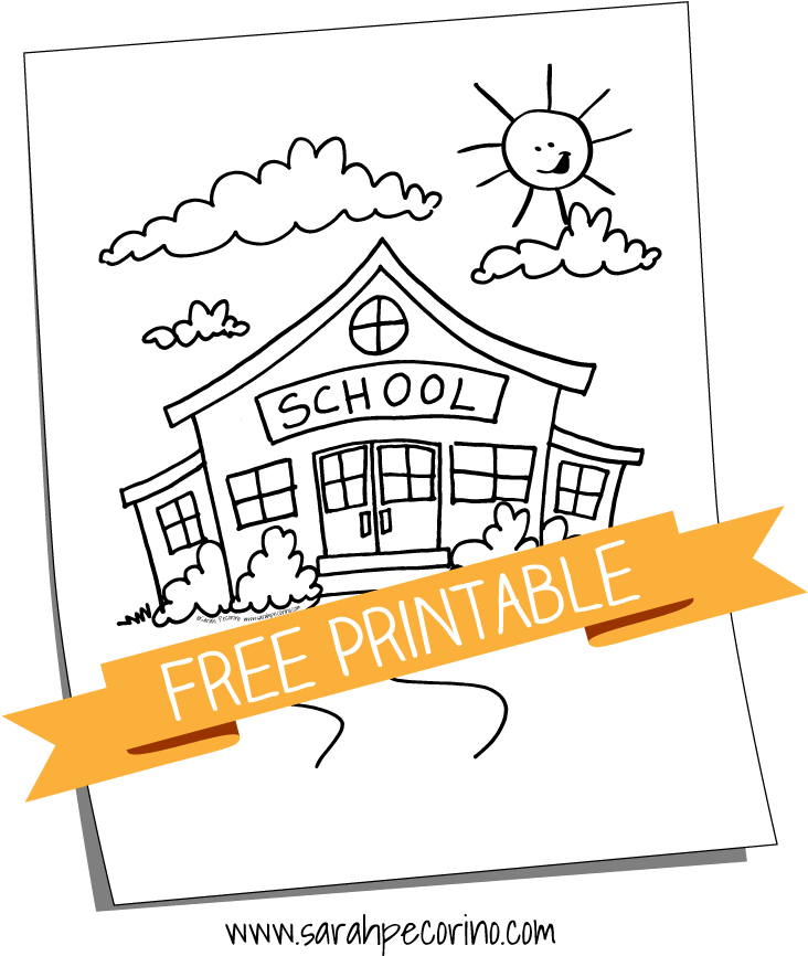 Free Printable School House Coloring Page By Sarah - Bucket Truck Coloring Page (750x971), Png Download