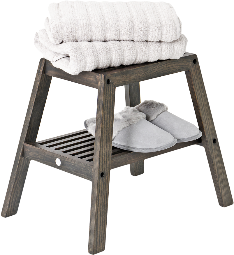 Taburete De Baño De Listones Roble Oscuro - Chair (900x900), Png Download