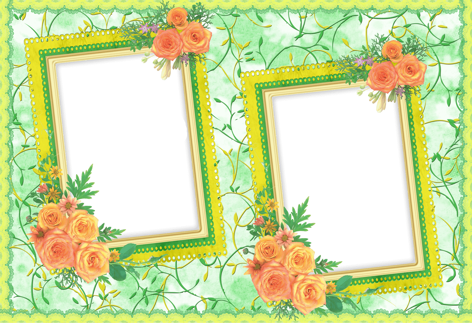 Moldura Para Fotos De Flores (1600x1094), Png Download