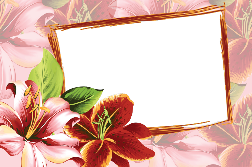 Frame 556 Copiar - Flower Frame Design Png (1000x666), Png Download