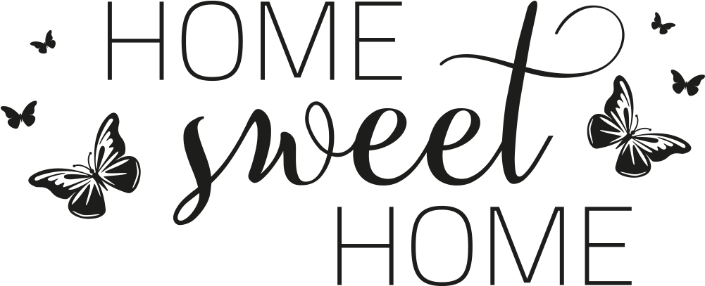 Dekoratives Wandtattoo Home Sweet Home Mit Schmetterlingen - Bild Home Sweet Home (1000x750), Png Download