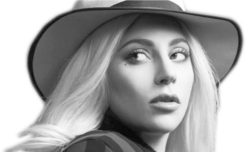Lady Gaga Black And White (1000x525), Png Download