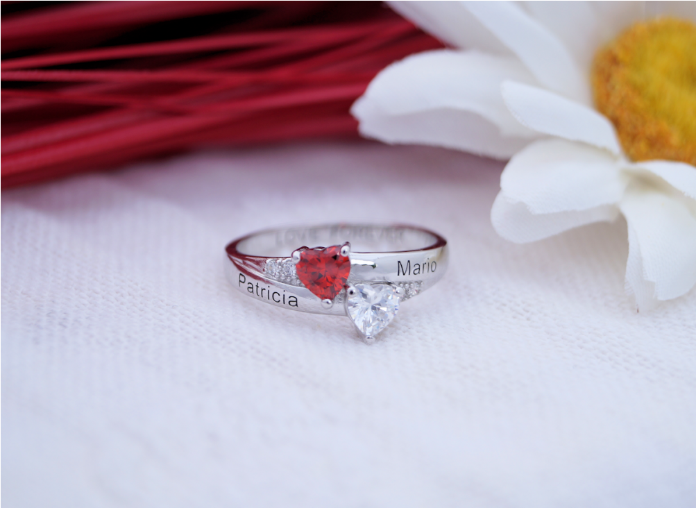 Couple Ring Heart - Engagement Ring (1300x731), Png Download