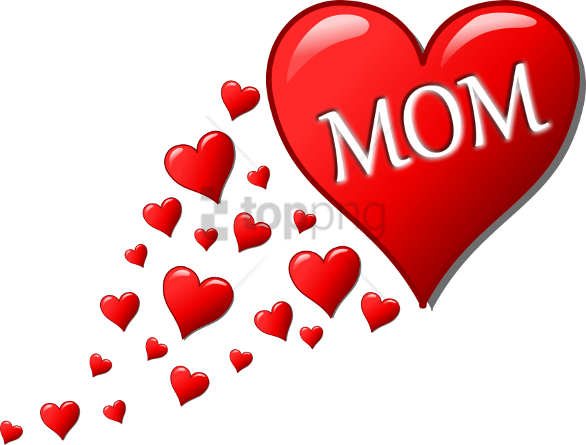 Free Png I Love You Mother Free- Mothers Day Heart - Hearts For Mother's Day (850x645), Png Download