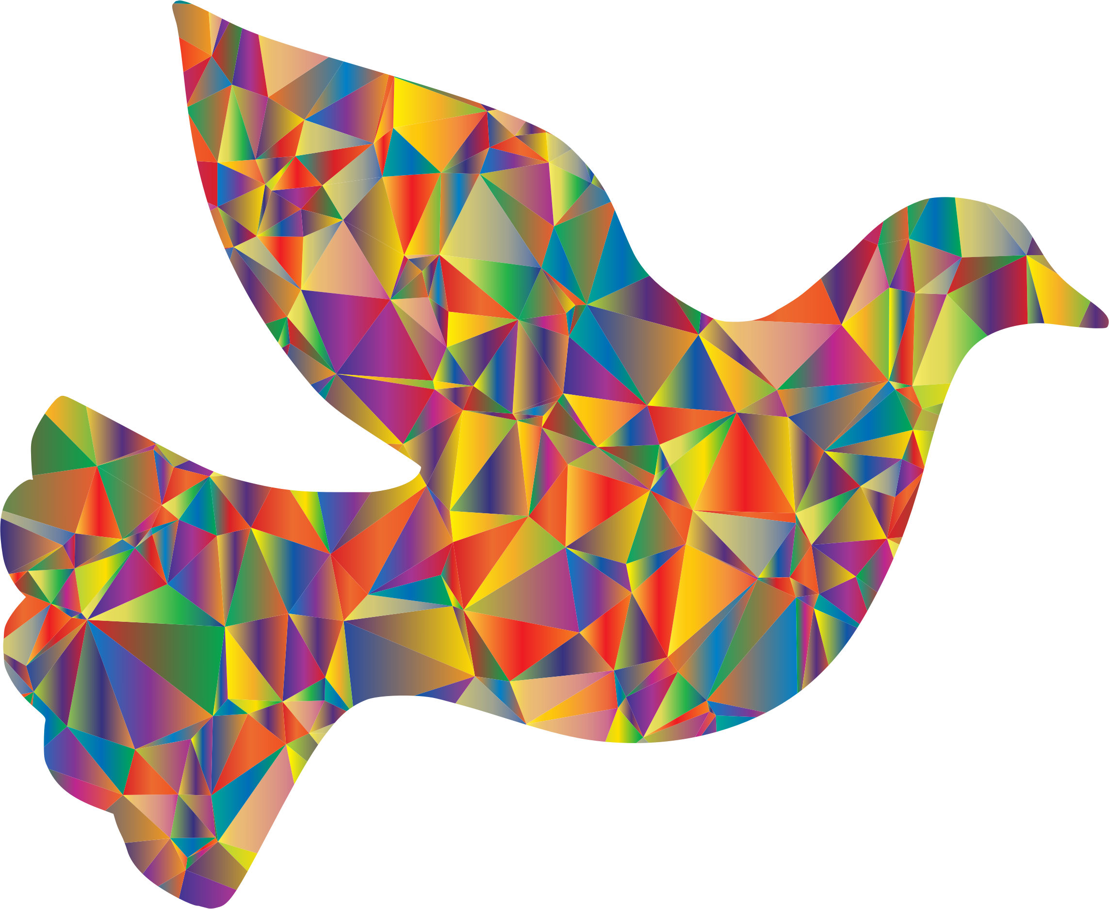 Low Poly Dove Big Image Png - Dove Peace Colourful (2286x1874), Png Download