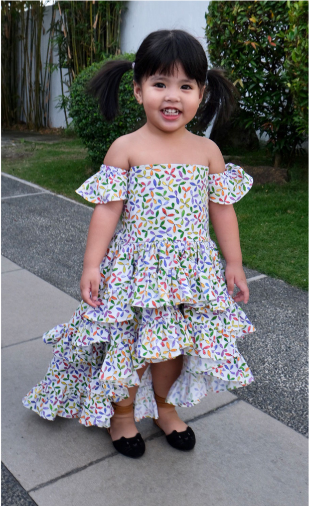 Olivia Dress - Rainbow Leaves - Girl (1024x1016), Png Download