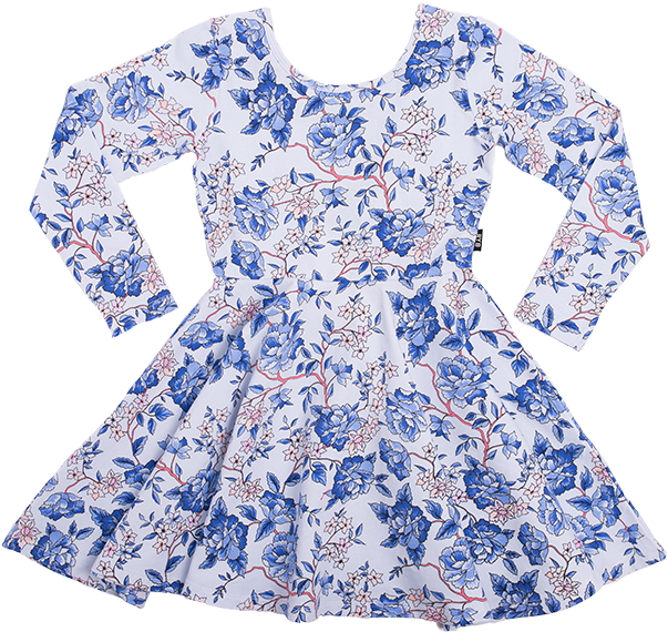 Rock Your Kid Oriental Floral Ls Mabel Dress - Dress (700x700), Png Download