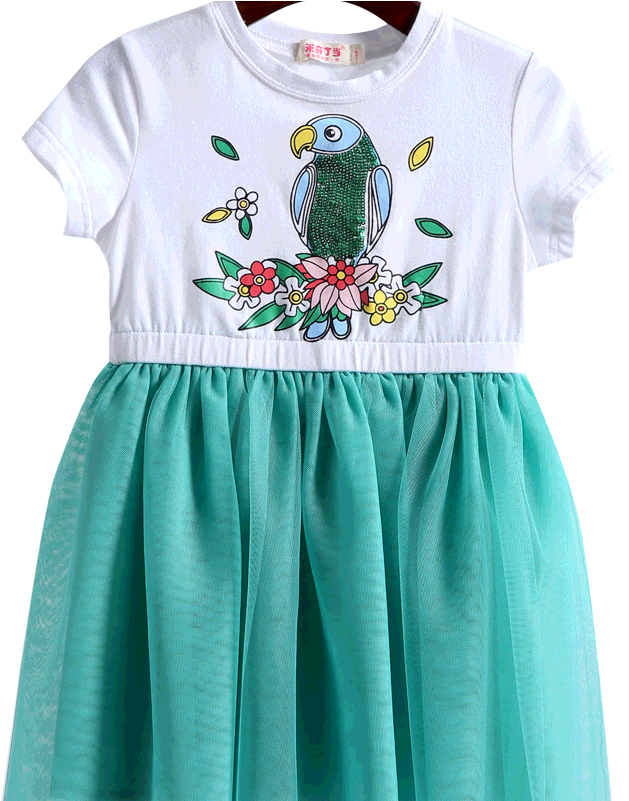 One Piece Girls Party Dresses With Elegant Beaded Mesh - Skirt (800x800), Png Download