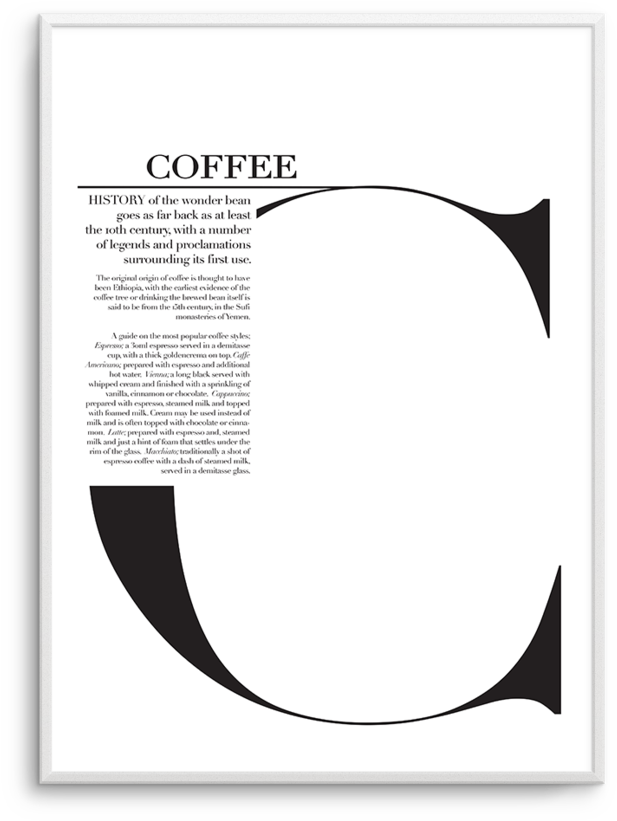 Coffee History Wall Art Print Or Poster - Circle (812x1023), Png Download