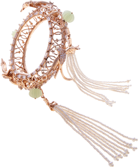 Eden's Arbour Pearl Tassle Bracelet - Gemstone (554x706), Png Download