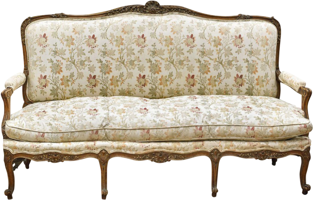 Antique Louis Xv Style Gilt-wood Sofa Settee On Chairish - Studio Couch (1198x767), Png Download