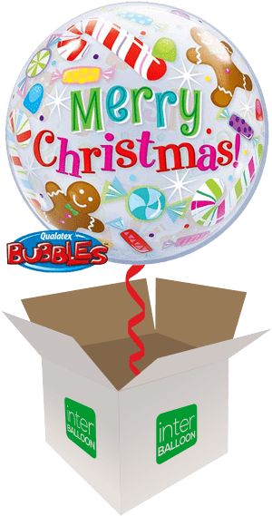 22″ Merry Christmas Festive Bubble - Balao Qualatex Natal (568x568), Png Download