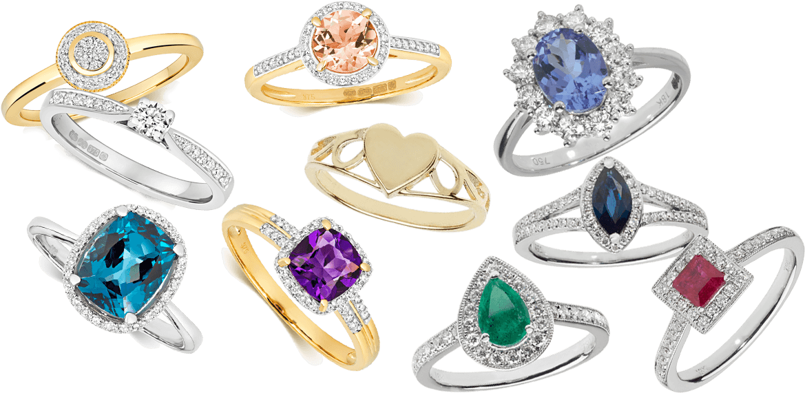 Gold Rings - Diamond (1200x600), Png Download