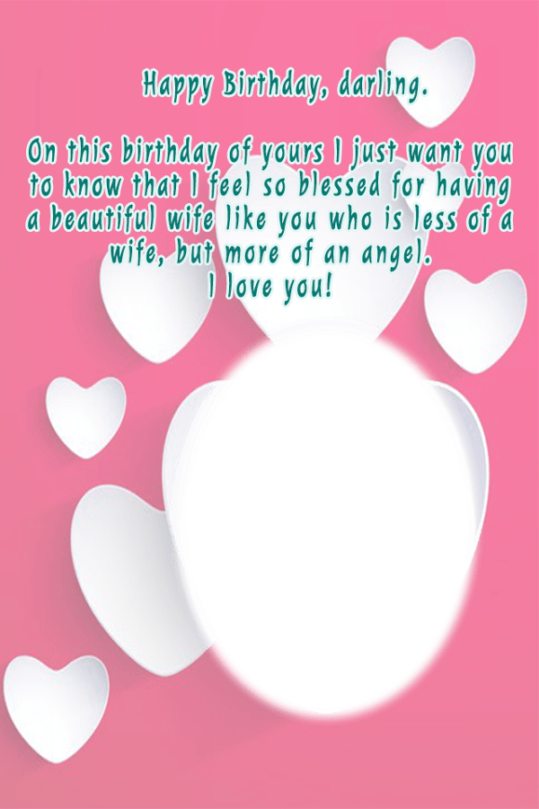 Birthday Photo Frame For Wife - Heart (600x900), Png Download