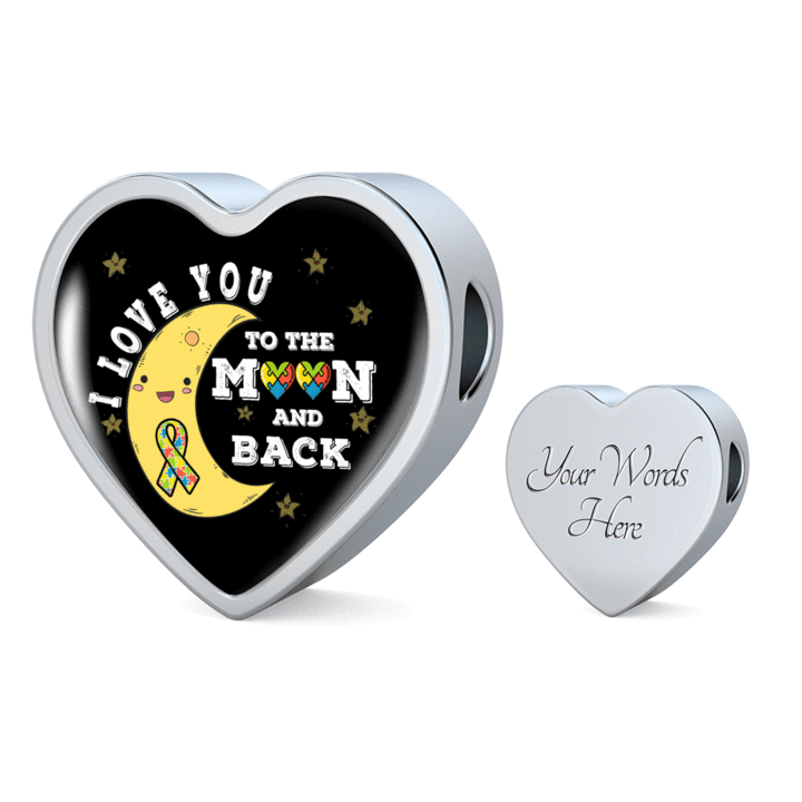I Love You To The Moon And Back Autism Woven Double - Pandora Polish Flag Charm (720x720), Png Download