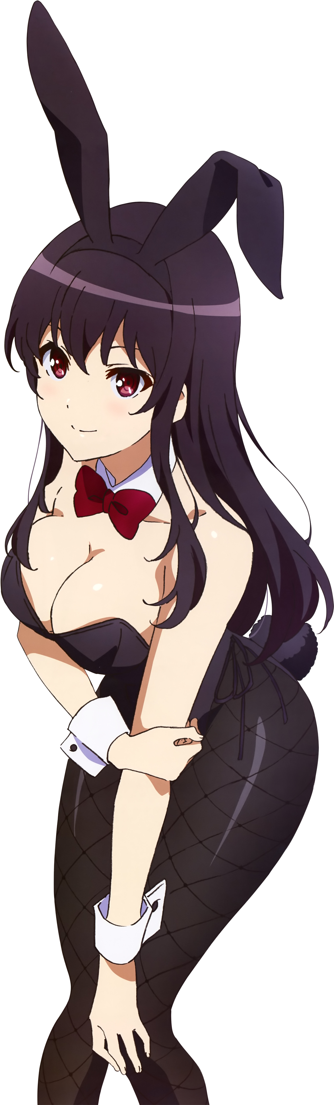 Download Png - Anime Girl With Black Hair And Bunny Ears (1708x4000), Png Download