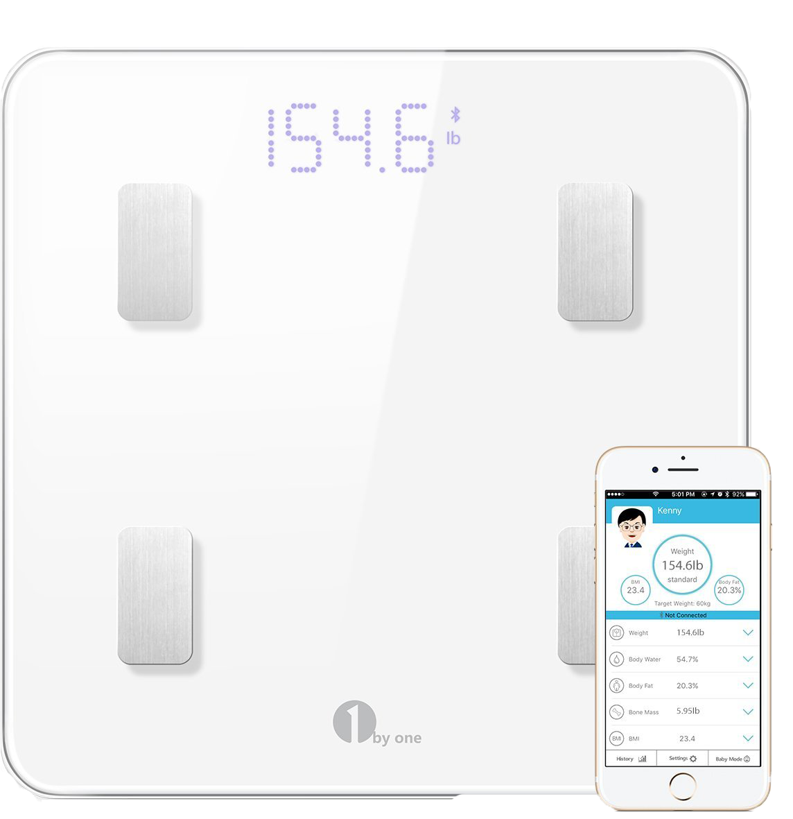 1byone Smart Wireless Digital Bathroom Scale - Iphone (1200x1200), Png Download